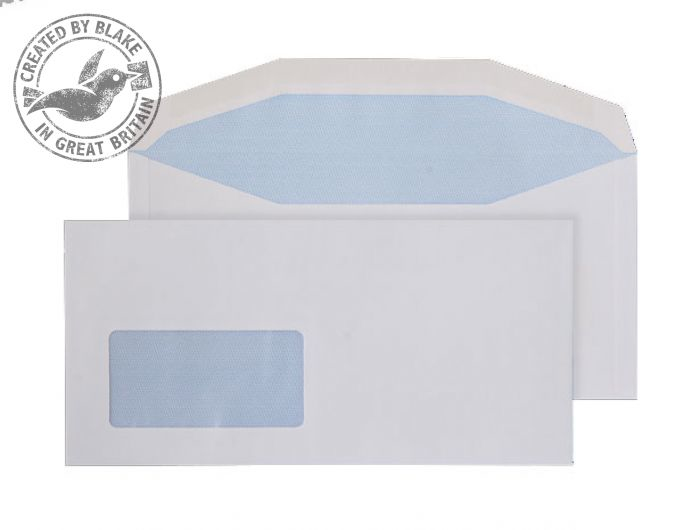 Photos - Envelope / Postcard Blake White Window Gummed Mailer DL+ 114X235mm 90gsm  3904 (Pack 1000)