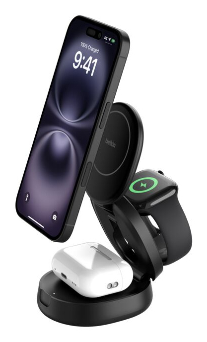 Belkin WIZ034KQBK mobile device charger Headset, Smartphone, Smartwatch Black USB Wireless charging Fast charging Indoor