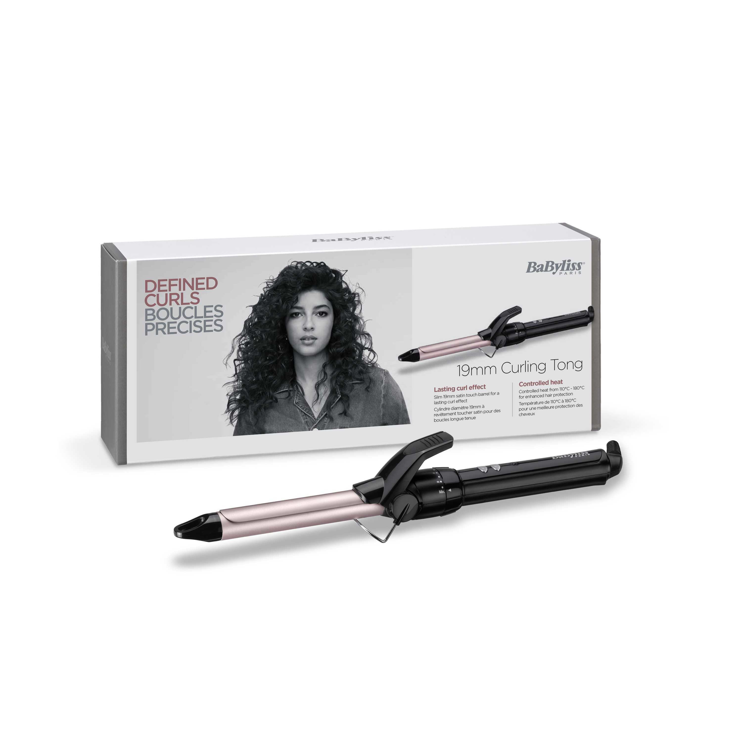 Image of BaByliss Pro 180 19mm - Curling iron - Warm - Curly hair - Dry...