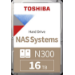 Toshiba N300 NAS - Hard drive - 16 TB - internal - 3.5" - SATA 6Gb/s - 7200 rpm - buffer: 1 GB