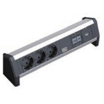 Bachmann DESK 1 power extension 3 AC outlet(s) Black, Grey