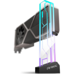 Antec RGB GPU Support Bracket, Graphics Card Holder, Addressable RGB 5V 3PIN RGB Connector. Tempered Glass Black(LS)