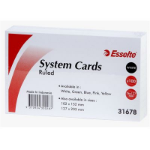 ESSELTE RULED SYSTEM CARDS 76 X 127MM WHITE PACK 100