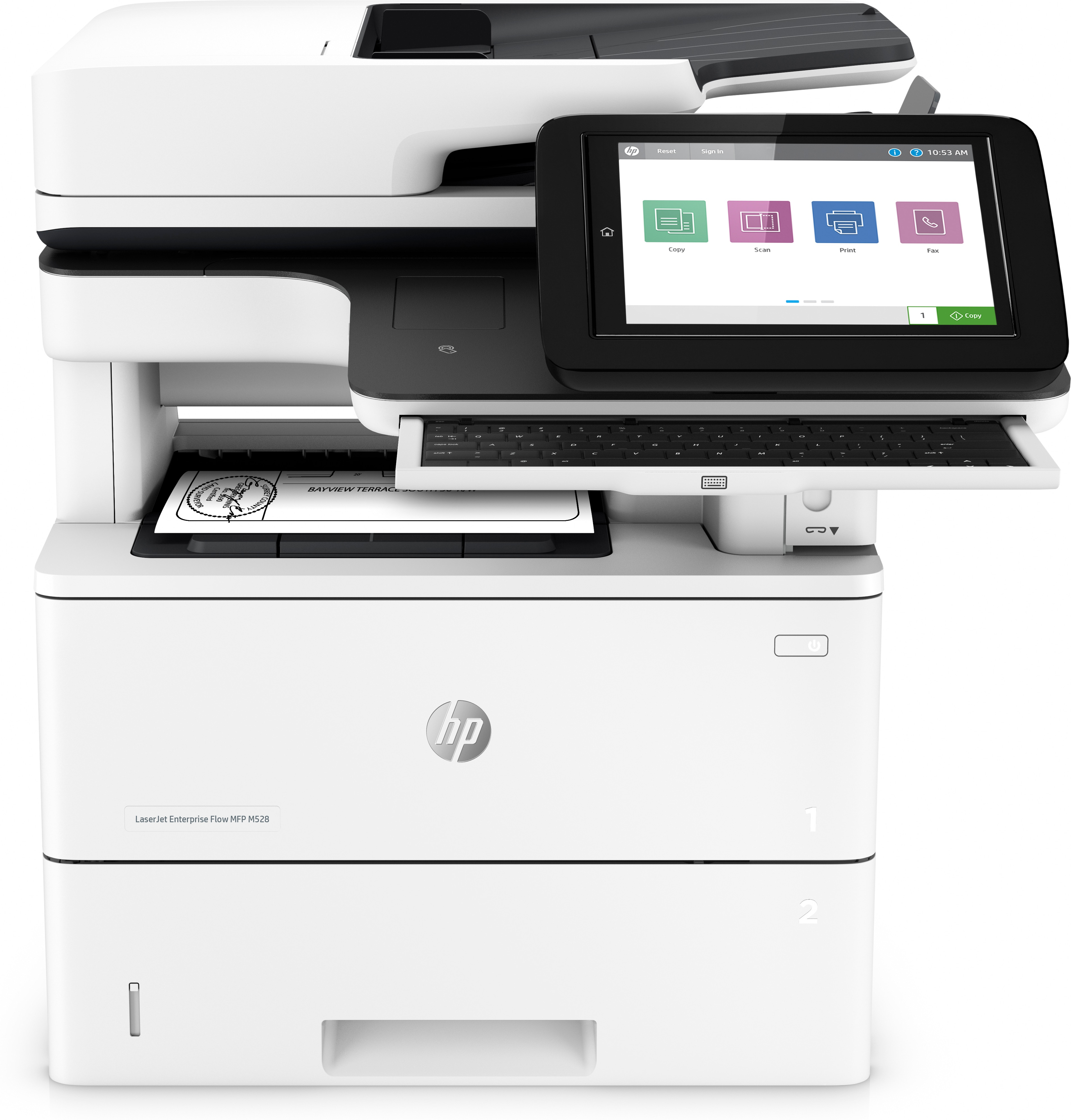 Image of HP LaserJet Enterprise Flow MFP M528z, Print, copy, scan, fax,...