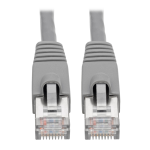 Tripp Lite N262-002-GY Cat6a 10G-Certified Snagless Shielded STP Ethernet Cable (RJ45 M/M), PoE, Gray, 2 ft. (0.61 m)