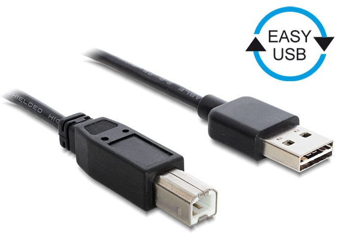 Image of DeLOCK 1m USB 2.0 A - B m/m USB cable USB A USB B Black