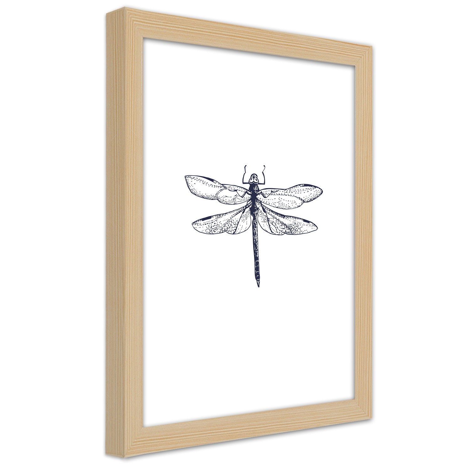 Caro Picture in natural frame, Dragonfly drawn
