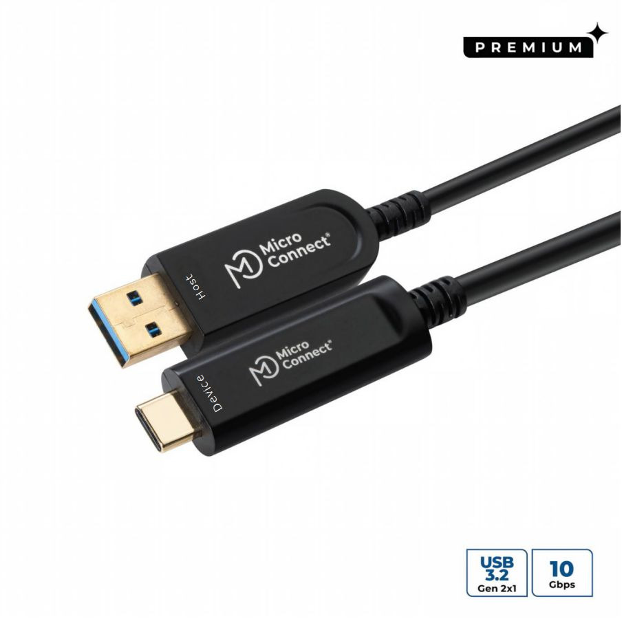 Microconnect Black Mc-Usb3.2ca10op Usb Cable Usb 3.2 Gen 2 (3.1 Gen 2) 10 M