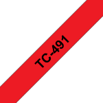 Brother TC-491 DirectLabel black on red 9mm x 7,7m for Brother P-Touch TC 9-12mm