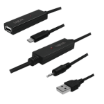 LogiLink UA0328 USB cable 40 m USB 2.0 USB A USB C Black
