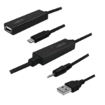 LogiLink UA0328 USB cable USB 2.0 40 m USB A USB C Black