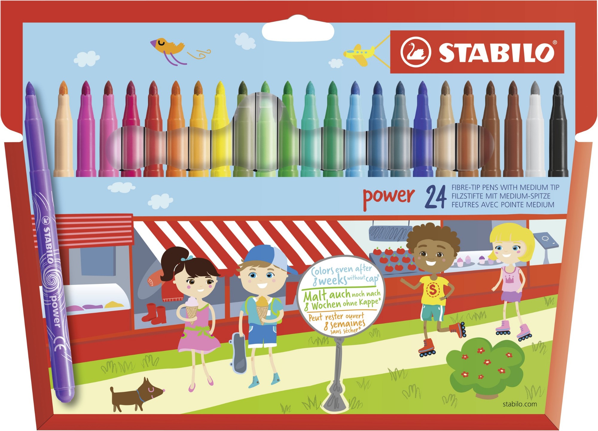 Photos - Felt Tip Pen STABILO power felt pen Medium Multicolour 24 pc(s) 280/24-01 