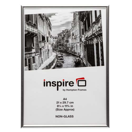 A4MARSIL-NG Photo Album Co Certificate/Photo Frame A4 Plastic Frame Plastic Front Silver - A4MARSIL-NG