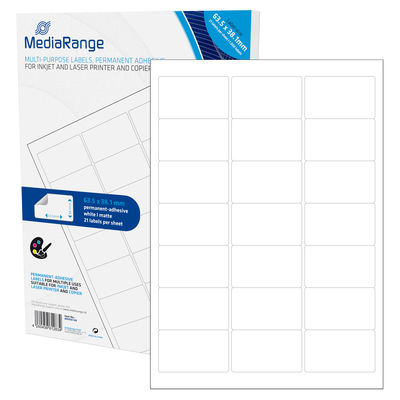 Image of MediaRange MRINK148 self-adhesive label White Permanent 1050 pc(s)