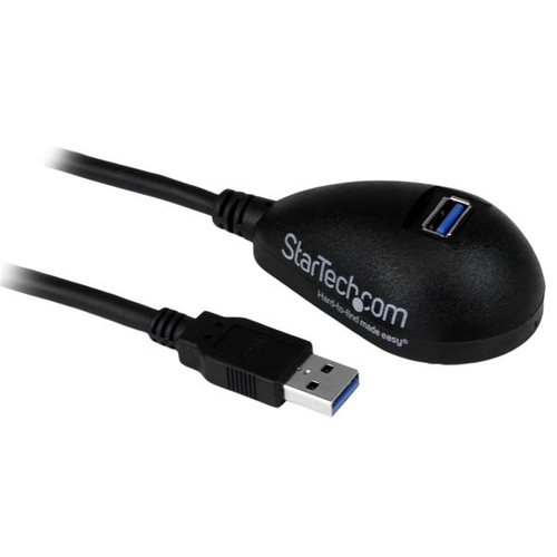 Photos - Cable (video, audio, USB) Startech.com 5 ft Black Desktop SuperSpeed USB 3.0 Extension Cable - A USB3SEXT5DKB 