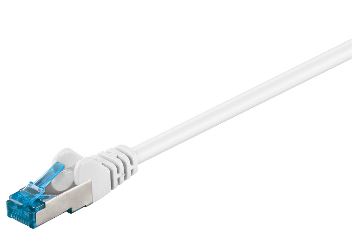94158 GOOBAY CAT 6A Patch Cable - S/FTP (PiMF) - 0.25 m - White - 0.25 m - Cat6a - S/FTP (S-STP) - RJ-45 - RJ-45