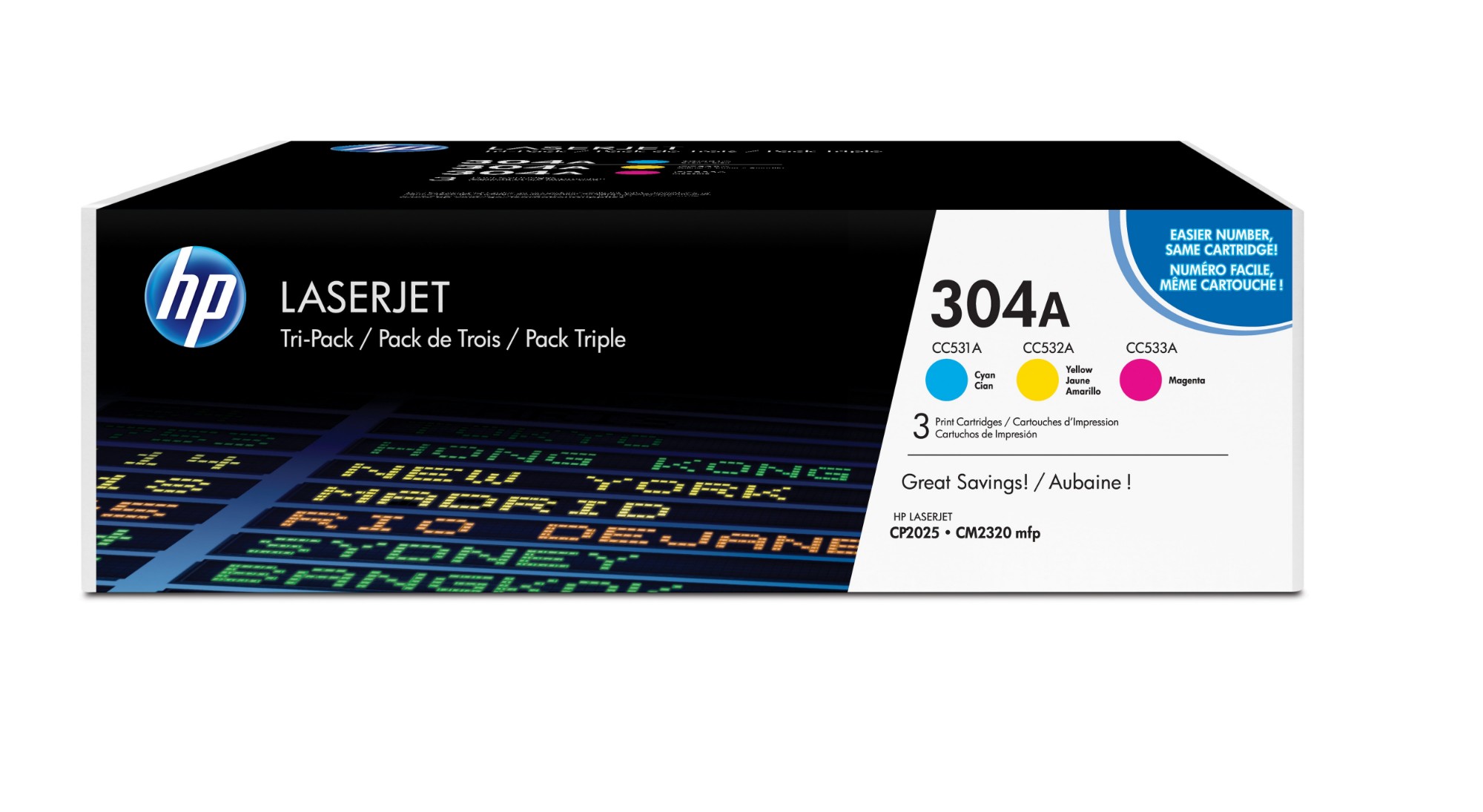 HP CF372AM/304A Toner cartridge MultiPack C,M,Y, 3x2.8K pages ISO/IEC 19798 Pack=3 for HP CLJ CP 2025