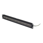 StarTech.com 24 Port 1U Feed Through Patch Panel with Cable Management Bar, Rackmount Shielded Cat6a Ethernet Patch Panel with RJ45 STP Inline Couplers