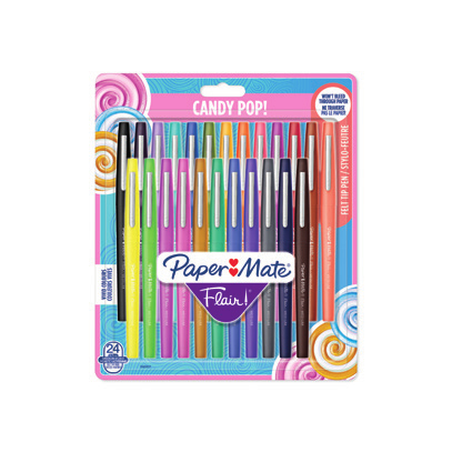 Papermate Flair Candy Pop Capped gel pen Multicolour Medium 24 pc(s)