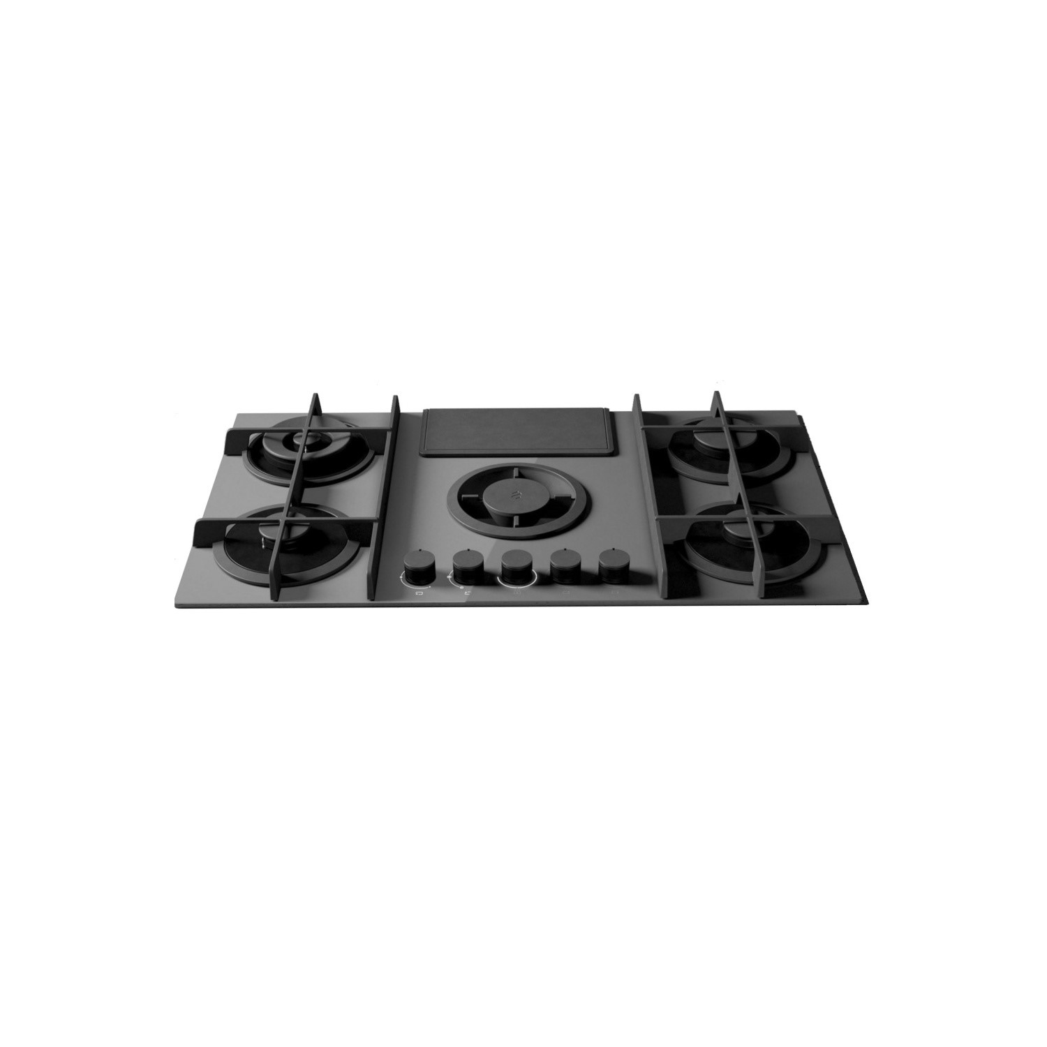 Elica Black/Grey Nikolatesla Flame Gas Venting Hob - Recirculation Only - Gr 88Cm