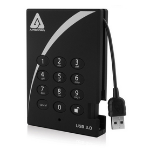 Apricorn Aegis Padlock Fortress 1TB external hard drive 5400 RPM USB Type-A 3.2 Gen 1 (3.1 Gen 1) Black