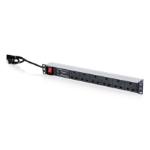 Digitus Power strip with aluminum profile and switch, surge protection, built-in power filter, 6 UK-style outlets, 3-meter power cord with UK-style plug