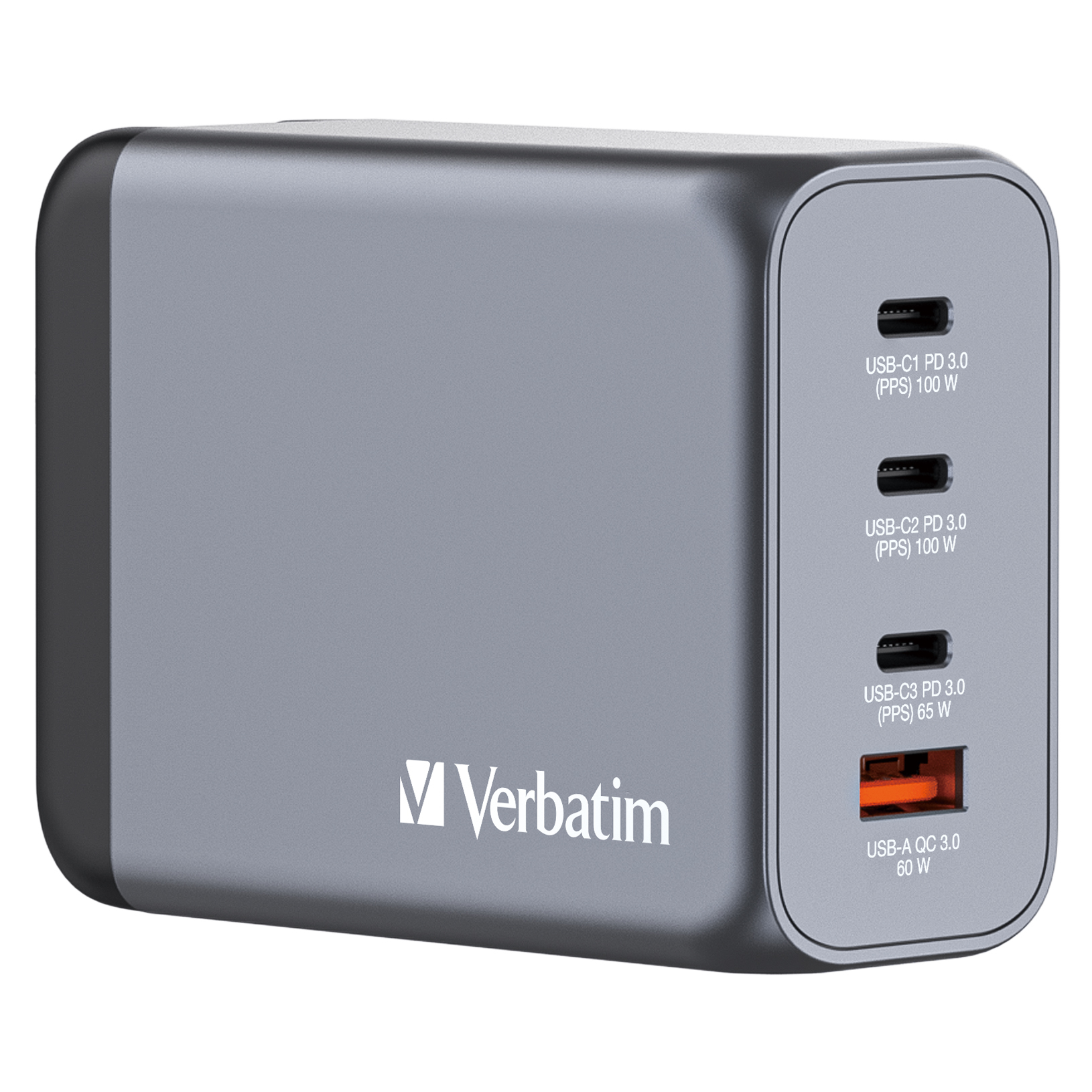 Image of Verbatim GNC-200 GaN Charger 200W with 2 x USB-C PD 100W / 1 x USB-C P