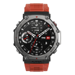Amazfit T-Rex 3 Lava 3,81 cm (1.5") AMOLED Digitaal 480 x 480 Pixels Touchscreen Zwart, Roestvrijstaal GPS