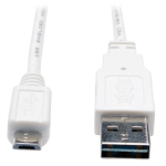 Tripp Lite UR050-003-WH Universal Reversible USB 2.0 Cable (Reversible A to 5Pin Micro B M/M) White, 3 ft. (0.91 m)