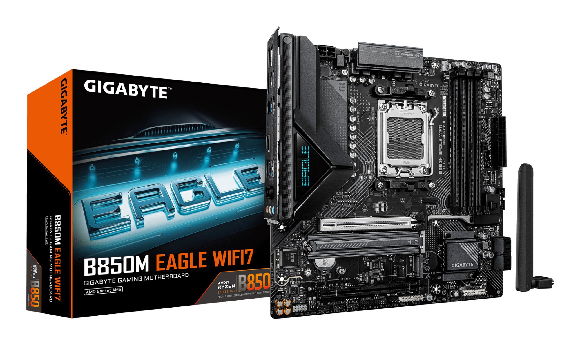 B850M EAGLE WIFI7 Motherboard - AMD Ryzen 9000 Series CPUs, 8