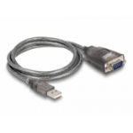 DeLOCK Adapter USB 2.0 Type-A to 1 x Serial RS-232 D-Sub 9 pin male with nuts with 3 x LED 1 m