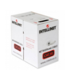 INTELLINET Bobina de cable de red UTP - Multifilar, 704823, Aluminio con recubrimiento de Cobre (CCA), 305m, CAT 5e, Color Gris, 4 pares, 26 AWG