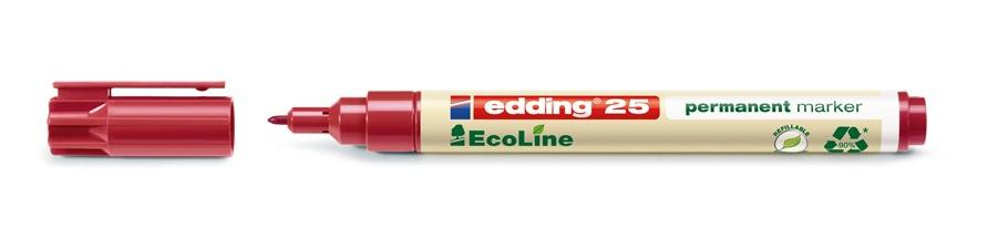 Image of Edding 25 EcoLine permanent marker Bullet tip Red