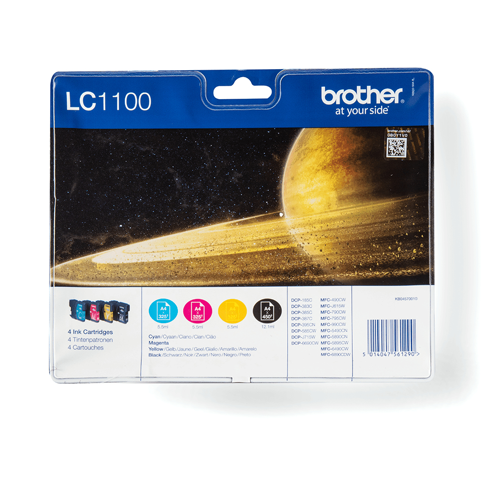 Image of Brother LC-1100VALBPDR Ink cartridge multi pack Bk,C,M,Y Blister...
