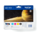Brother LC-1100VALBPDR Ink cartridge multi pack Bk,C,M,Y Blister Acustic Magnetic 9.5ml + 3x7.5ml, 450pg + 3x325pg Pack=4 for Brother DCP 185 C/MFC 6490 C