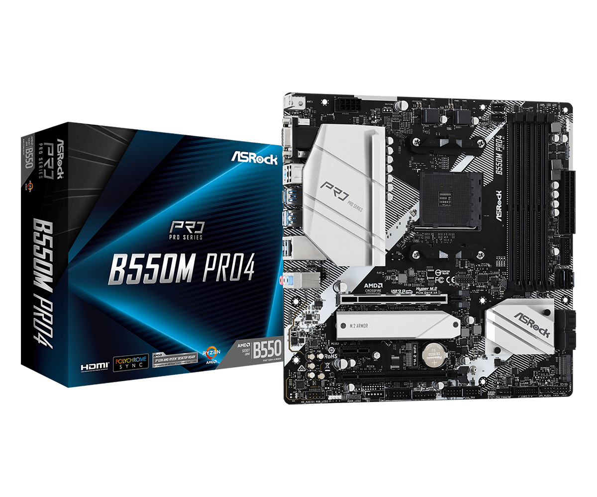 Image of Asrock B550M Pro4 AMD B550 Socket AM4 micro ATX
