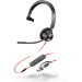 POLY Blackwire 3315 Monaural Microsoft Teams Certified USB-C Headset + 3,5 mm plug + USB-C/A adapter