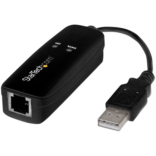 StarTech.com USB 2.0 Fax Modem - 56K External Hardware Dial Up V.92 Modem/ Dongle/Adapter - Computer/Laptop Fax Modem - USB to Telephone Jack - USB Data Modem - Network Fax/CMR/POS