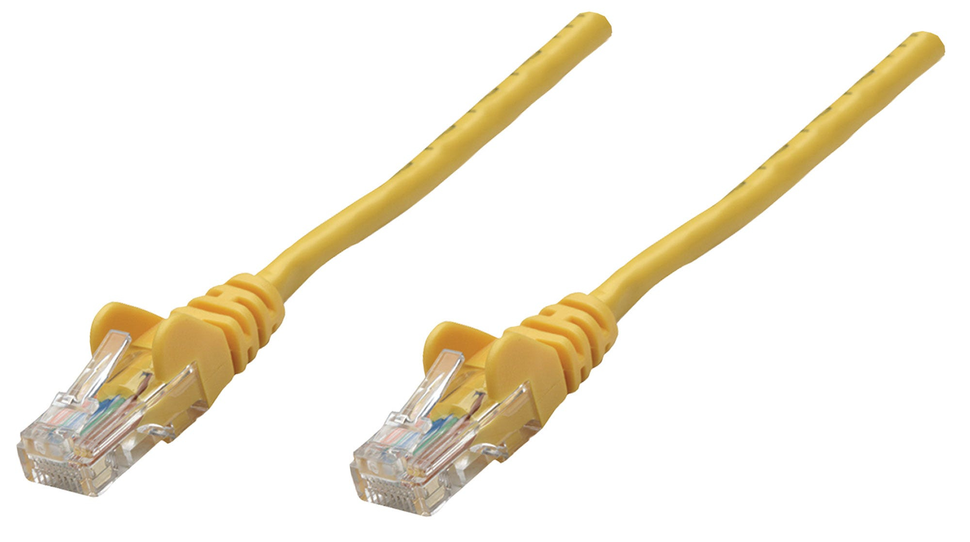 Intellinet Network Patch Cable, Cat6, 1m, Yellow, Copper, U/UTP, PVC, RJ45, Gold Plated Contacts, Snagless, Booted, Lifetime Warranty, Polybag