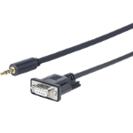 Vivolink 25m 3.5mm - D-Sub 9 pin serial cable Black D-Sub (DB-9)