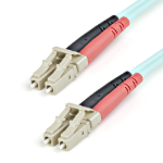 StarTech.com Fiber Optic Cable - 10 Gb Aqua - Multimode Duplex 50/125 - LSZH - LC/LC - 1 m~1m (3ft) LC/UPC to LC/UPC OM3 Multimode Fiber Optic Cable, Full Duplex 50/125Âµm Zipcord Fiber, 100G Networks, LOMMF/VCSEL, 
