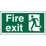 SECO by Stewart Superior SECO Safe Procedure Safety Sign Fire Exit Man Running Left Semi Rigid Plastic 200 x 100mm - SP319SRP200X100