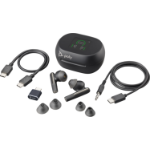 POLY Voyager Free 60+ UC Carbon Black Earbuds +BT700 USB-C Adapter +Touchscreen Charge Case