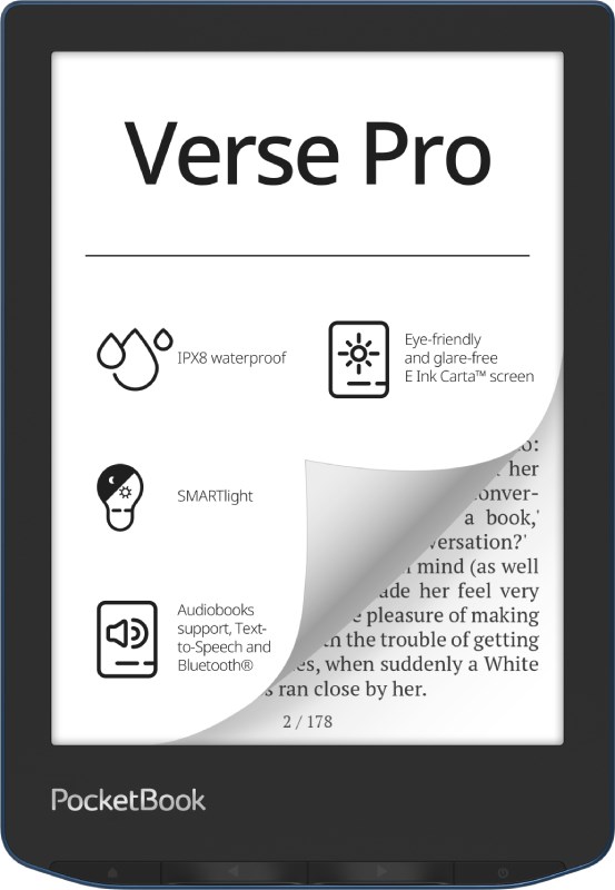 PKB PocketBook Verse Pro e-book reader Touchscreen 16 GB Wi-Fi Black, Blue