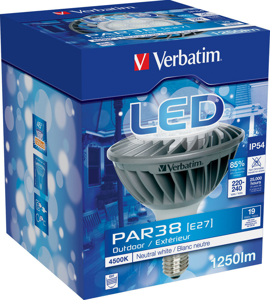 VERBATIM52033 VERBATIM LED OUTDOOR PAR38 E27 18.5W 4500K 1250lm