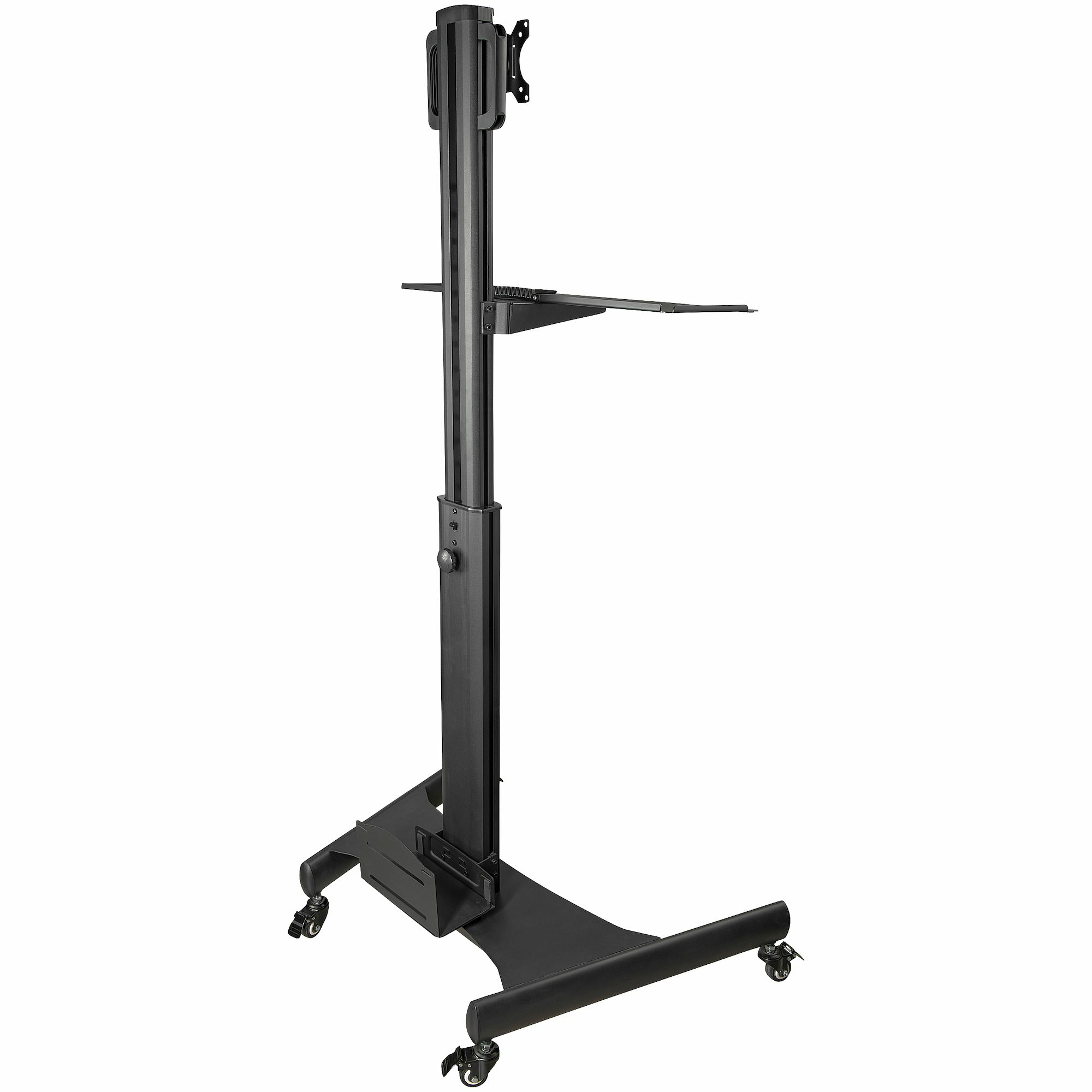 StarTech-com-Mobile-Workstation-Cart-with-Monitor-Mount--CPU-PC-Holder--Keyboard-Tray---Ergonomic-Height-Adjustable-Desktop-Computer-Cart---Rolling-Mobile-Standing-Workstation-on-Wheels