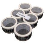 CTS Wholesale Pk 6 Printed BOPP Tape HANDLE WITH CARE 48mm  66m  38mu Blk/ Wht THP486638