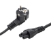connektgear 2m European Mains Power Cable - Schuko Plug to C5 (Cloverleaf) Socket