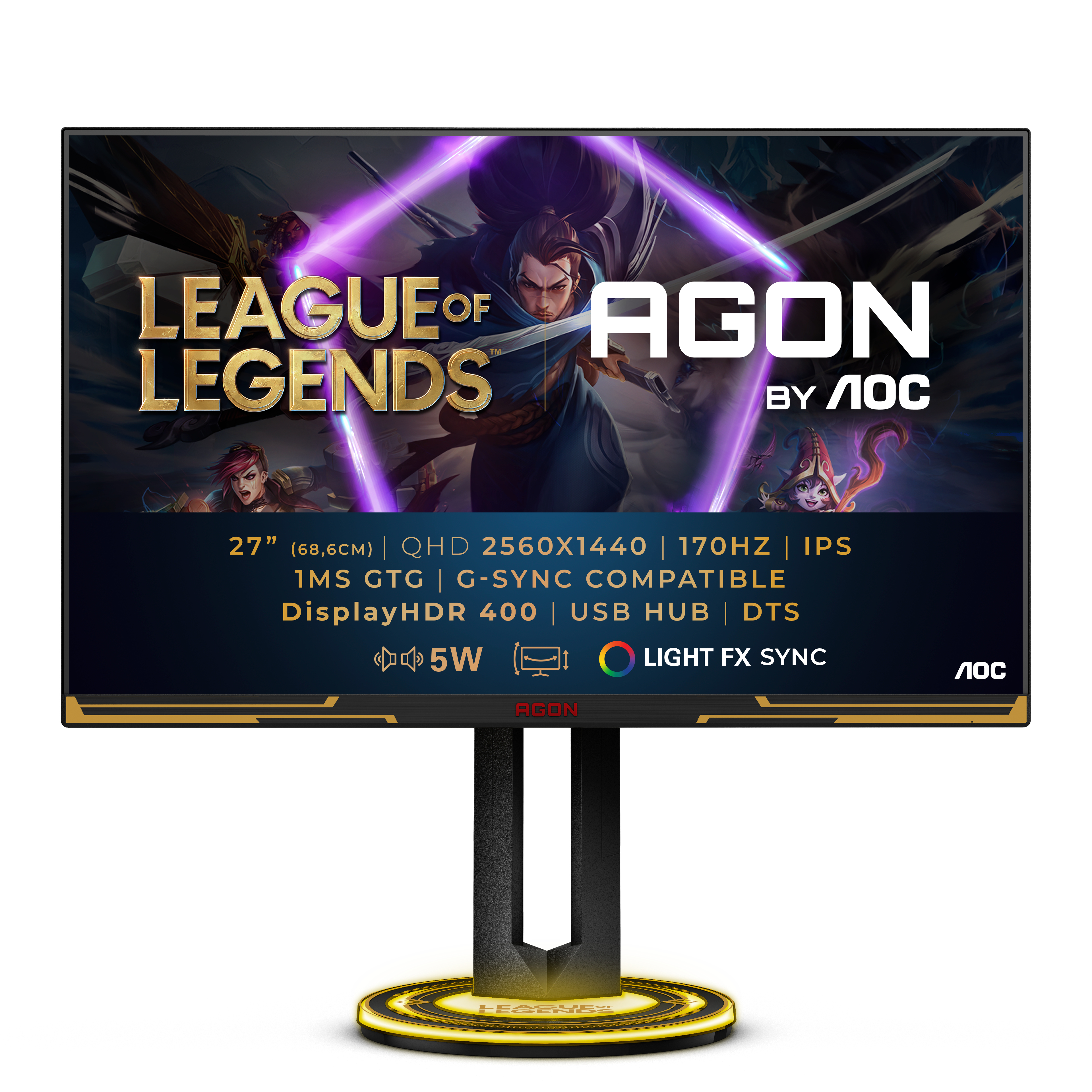 Image of AOC AGON AG275QXL LED display 68.6 cm (27") 2560 x 1440 pixels...