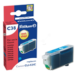 Pelikan 4103253/C38 Ink cartridge cyan, 755 pages ISO/IEC 19752 9ml (replaces Canon CLI-521C) for Canon Pixma IP 3600/MP 980